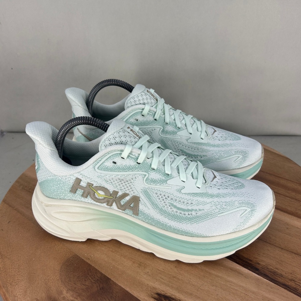 Hoka One One Clifton 10 Womens Size 9 B Sea Glass Blue Running Shoes Cushioned